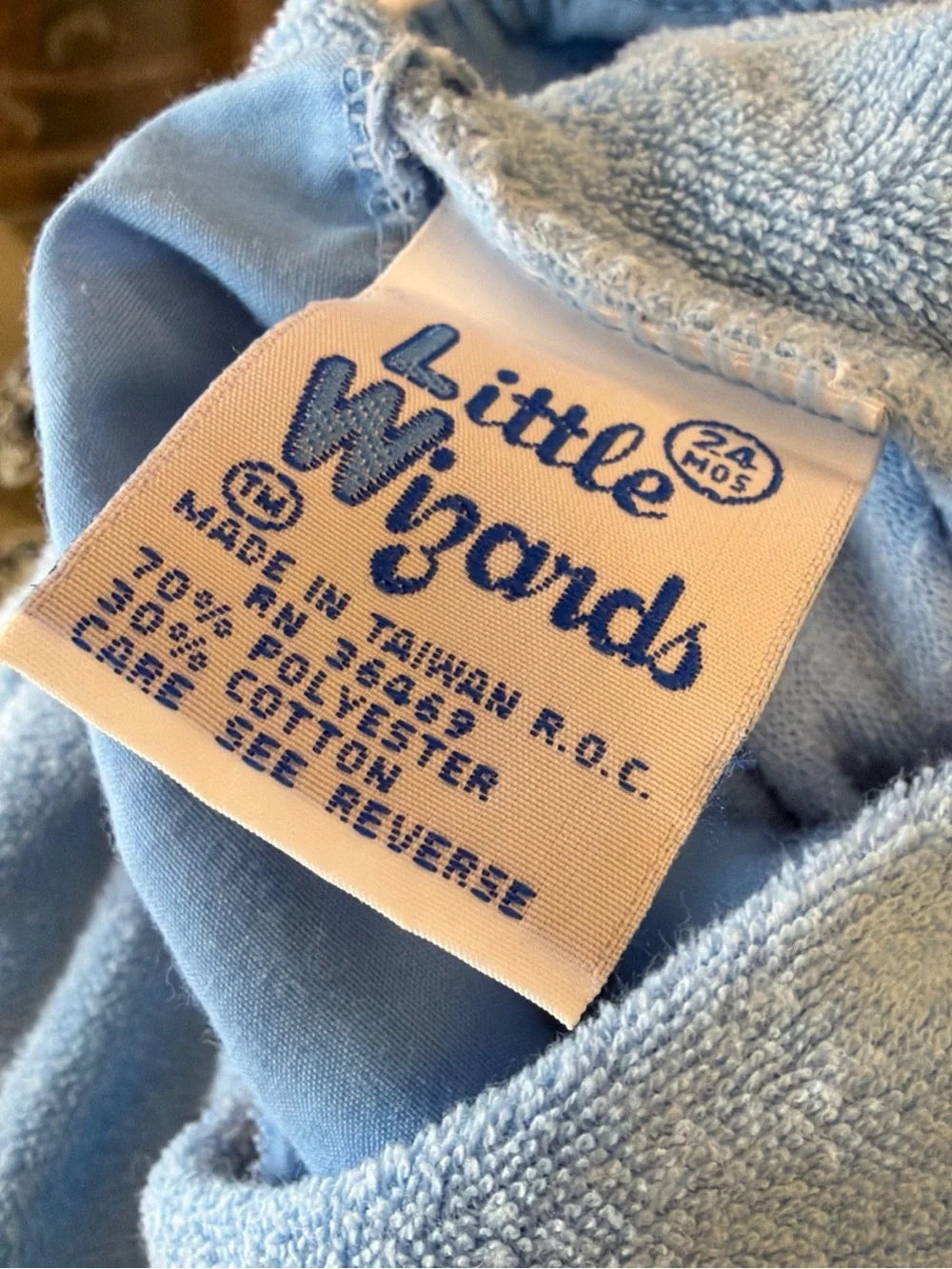 Vintage Little Wizards Baby Blue Terry Cloth Sailboat Overalls Size 24 Months